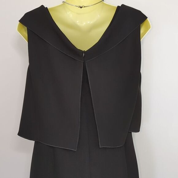 Escada Dress "Dayla" Black Sheath Attached Shrug Escada 38 NWT U.S.Sm - Picture 8 of 11
